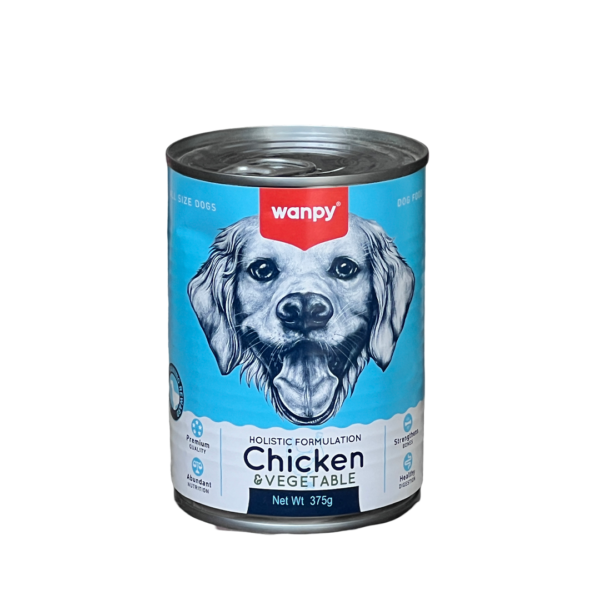 Wanpy canned wet dog food (chicken and vegetable) 375gm