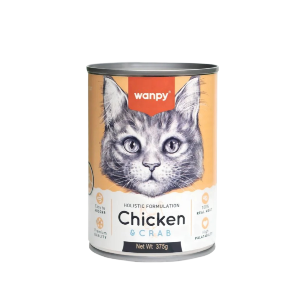 Wanpy canned wet food (chicken and crab) 375g