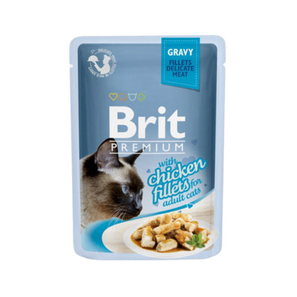 Brit premium jelly with chicken fillets for adult cats (gravy fillets) 85g