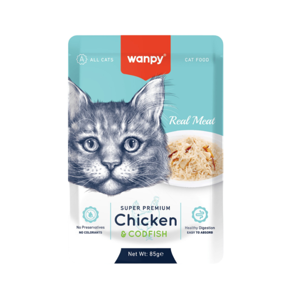 Wanpy super premium jelly (chicken and codfish) 85g