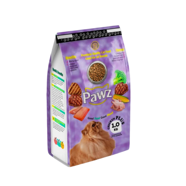 Pawz cat food (chicken plus, chicken and vegetable) 1kg