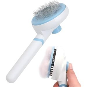 Self Cleaning Pet Button Brush Oval Shape