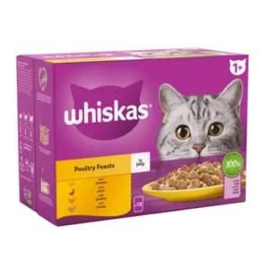 Whiskas 1+ Adult Poultry Feasts in Gravy Wet Cat Food Pouch (85g)